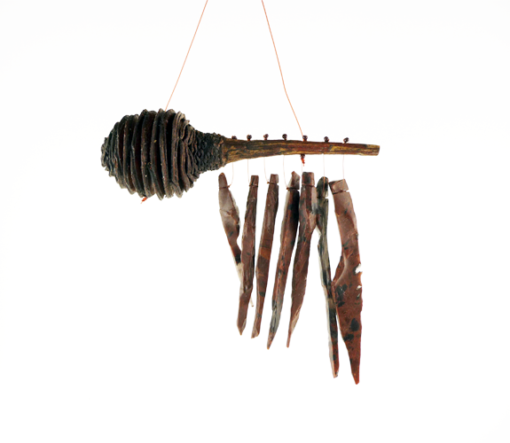 Obsidian Wind Chimes w/ Leucadendron Cone